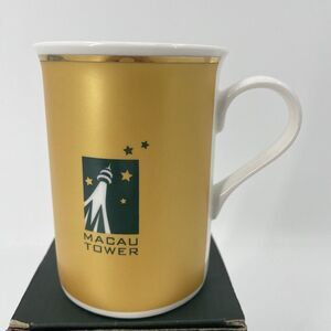 Macau Tower China Coffee Cup Mug You Are Here “Gold”